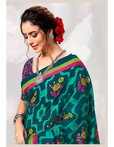 Smc Parvathi Casual Daily Wear Cotton Printed Latest Saree Collection